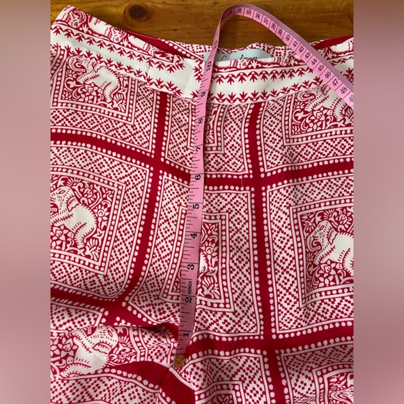Silk high-waisted pants. Wide-leg with elephant pattern - Picture 6 of 7